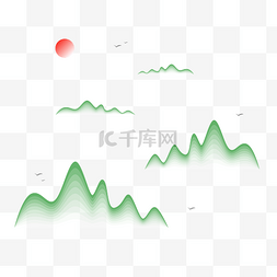 水墨清图片_清明节清透弥散山峦