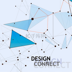 互联网连接、抽象科学设计和技术