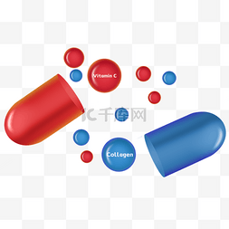 生物医药生物健康图片_维他命红色形状分子模型