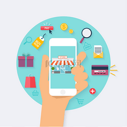 电子商务图片_概念网络购物平台和电子商务
