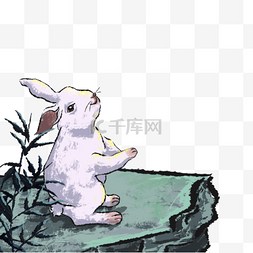 中国风古风水墨兔子兔年