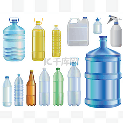 纯洁水图片_Water.set 不同的瓶子中。Oil.A 液体 c