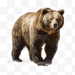 卡通手绘野生动物棕熊
