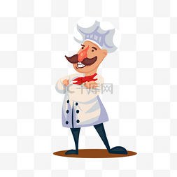 扁平人物形象图片_餐厅烹饪厨师人物