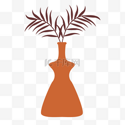 红棕色波西米亚极简主义花瓶插图