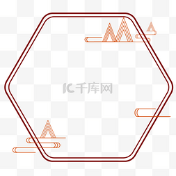 边框弧形图片_中国风云山边框