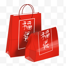 红色钱的符号图片_福袋日本新年传统风格两个