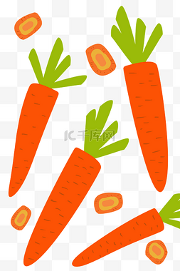 夸张平铺蔬菜底纹胡萝卜