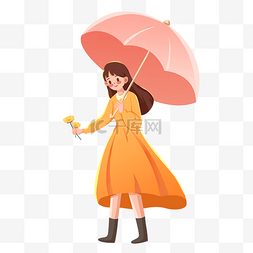 伞的女孩图片_彩色撑伞的女孩