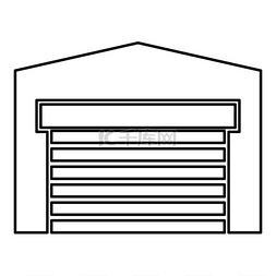 汽车车库门卷帘式机库仓库轮廓图