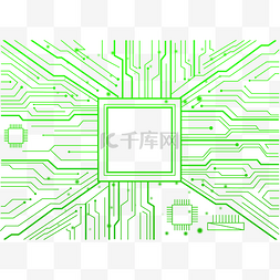 芯片线路图片_电子科技芯片荧光绿