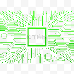 半导体封装图片_电子科技芯片荧光绿