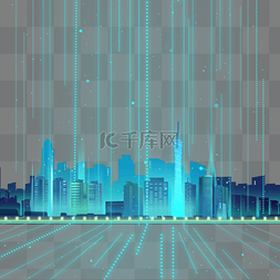 城市建筑图片_大数据科技线条城市未来智慧城市