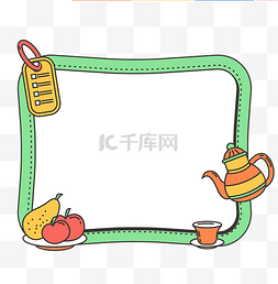 水果苹果图片_撞色描边食物边框