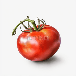 多肉手绘图片_红色手绘真实西红柿