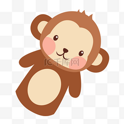 小动物卡通图案图片_手指木偶戏动物棕色小猴子