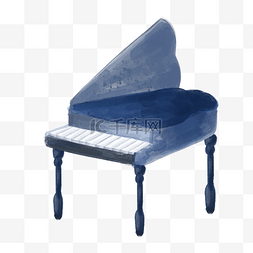 钢琴唯美水彩风格