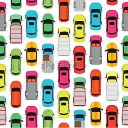 汽车壁纸图片_无缝模式汽车在停车场。
