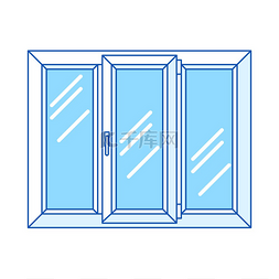 白色玻璃窗图片_插图双层玻璃窗。 