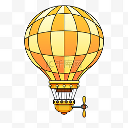 热气球蒸汽朋克卡通黄色