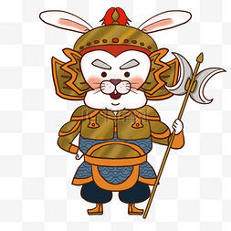 七福神毗沙门天日本新年吉祥物兔