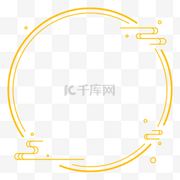 中式极简烫金祥云圆框