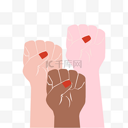 妇女节图片_三八妇女节拍照女士握拳手势女权