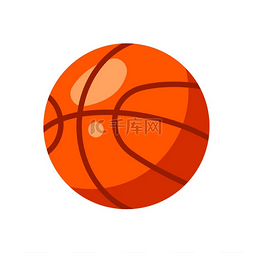 平面样式的红色篮球图标。