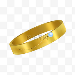 圆形钻石装饰黄金婚礼戒指