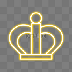 金黄色霓虹线条卡通皇冠