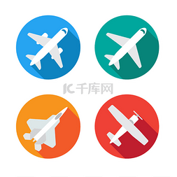 旅行元素图片_飞机或飞机图标集