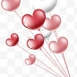 飞舞的形状图片_爱心气球粉色装饰