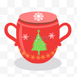 矢量圣诞节果实图片_红色可爱圣诞树杯子