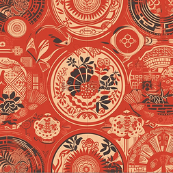 中国传统美学底纹图案