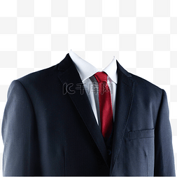 白衬衫红领带摄影图黑西装