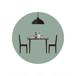 现代的餐厅图片_餐厅图标.. 餐厅图标与平面样式的