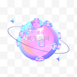 渐变c4d图片_c4d潮流镭射渐变星球