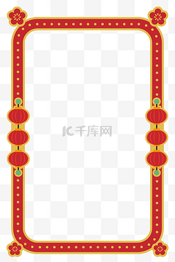 中国风古风复古海报边框红灯笼