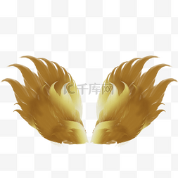 金色翅膀图片_向上展开金色金属质感翅膀