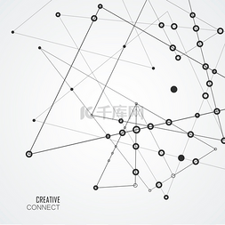 矢量连接点和线，具有抽象背景的
