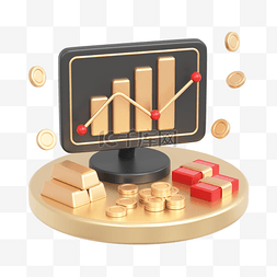 金条图片_C4D立体3D银行金融理财组合金币金