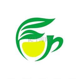 带有柠檬隔离创意标志的茶草药热