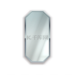 路口反光镜图片_金属框架的逼真镜子房间装饰元素