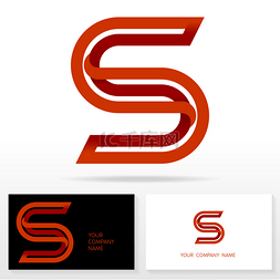字母 S 标志图标设计模板元素-插