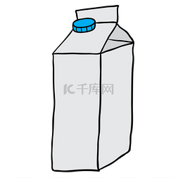 纸盒图标图片_手绘牛奶纸盒的漫画插图