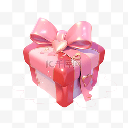 礼物盒子卡通图片_粉色3D立体卡通可爱礼盒礼物盒子