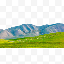 青海夏天西宁山川草地