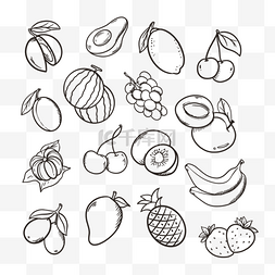 水果涂鸦新鲜料理食物简笔画