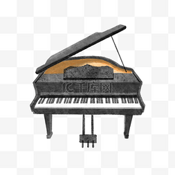 水彩乐器钢琴