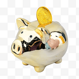 金色小猪图片_小猪硬币存钱罐